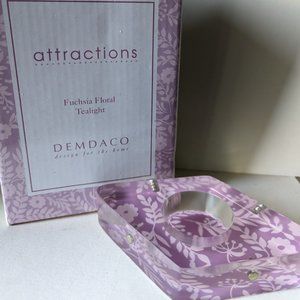 Demdaco Fuchsia Floral Tealight Holder